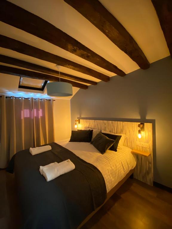 Lit deux places gris